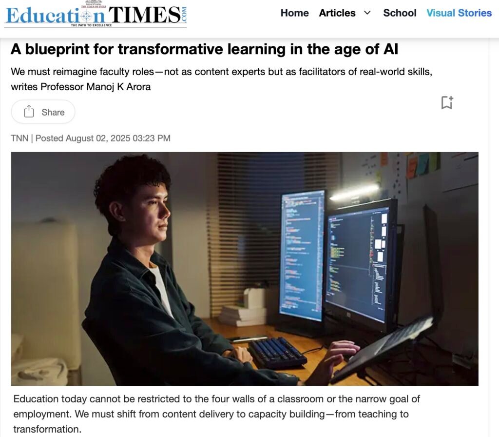 Article on the transformative learning in Education Times